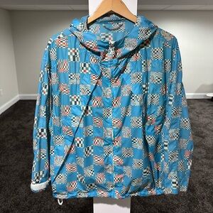 Louis Vuitton Distorted Damier Blue Nylon Windbreaker Jacket